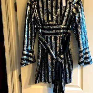 Black & Silver Sequin prom dress